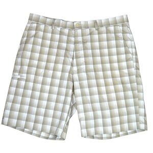 Grand Slam Performance Golf Shorts,‎ Bright White Check Print, Size 38 NEW